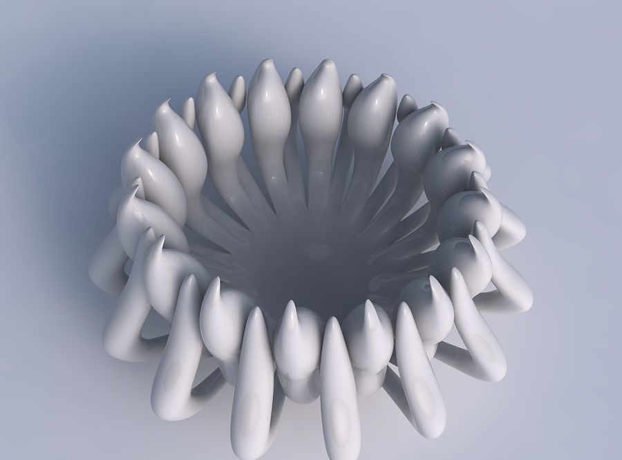 Bowl two layered flower long top 3D print model_1