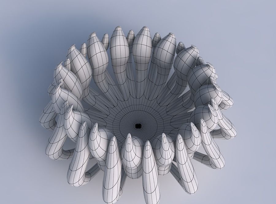 Bowl two layered flower long top 3D print model_6