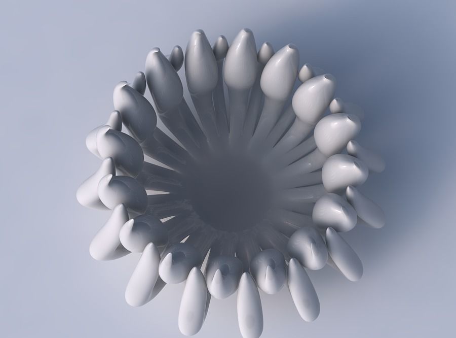 Bowl two layered flower long top 3D print model_2