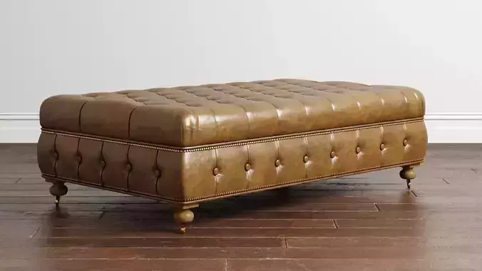 Vintage Leather Ottoman