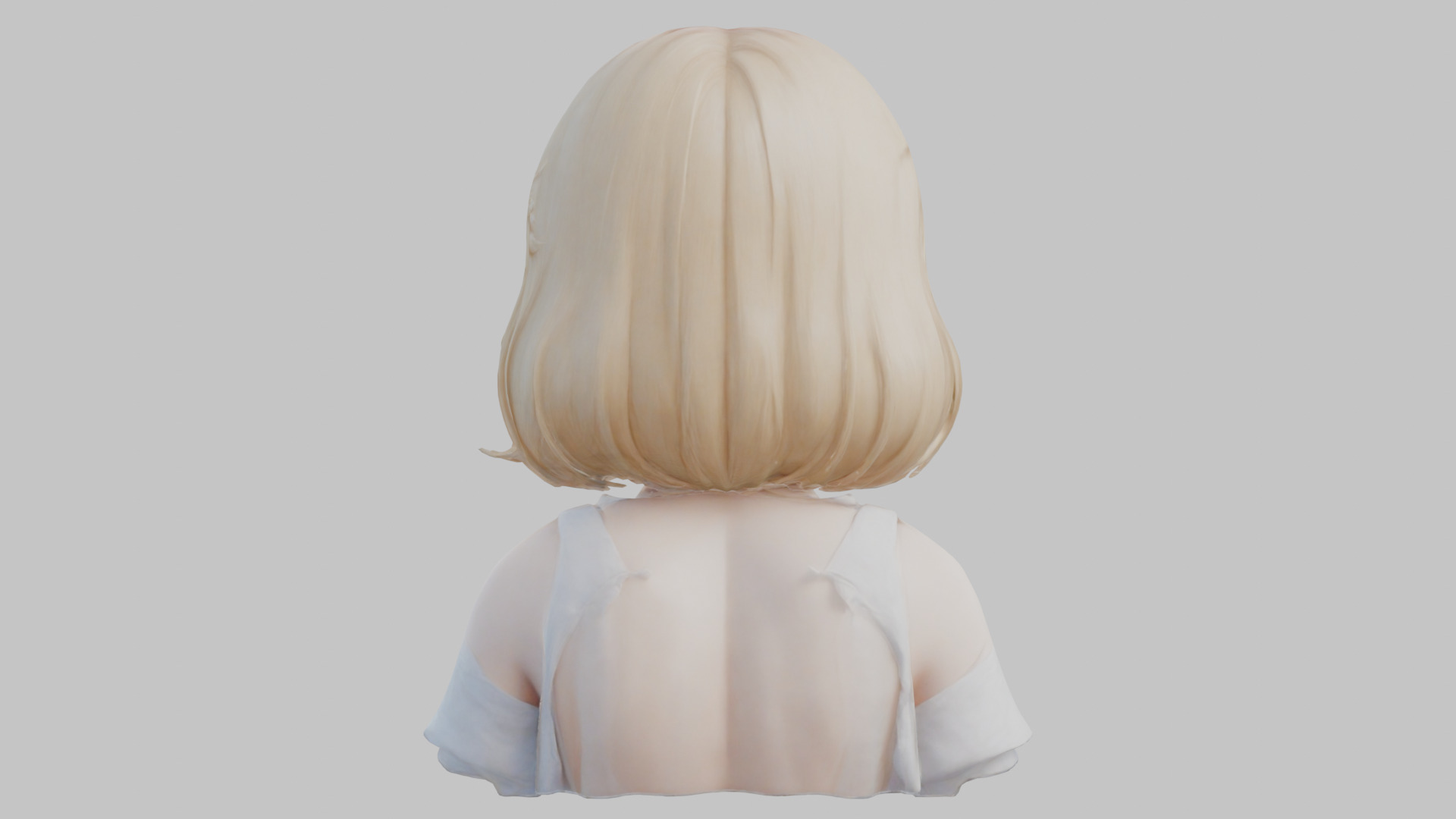 Child Anime Girl Realistic Head and Body Bust  2 Pack Low-poly 3D model_16