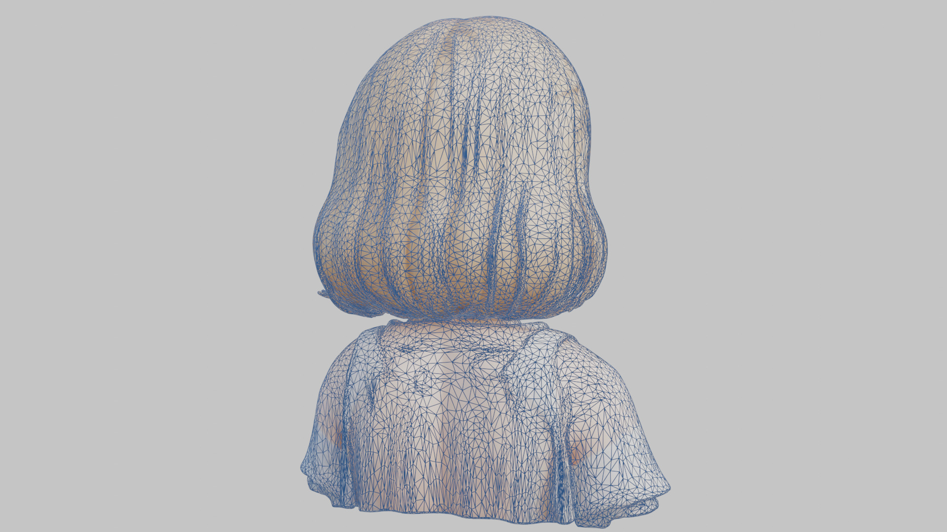 Child Anime Girl Realistic Head and Body Bust  2 Pack Low-poly 3D model_40