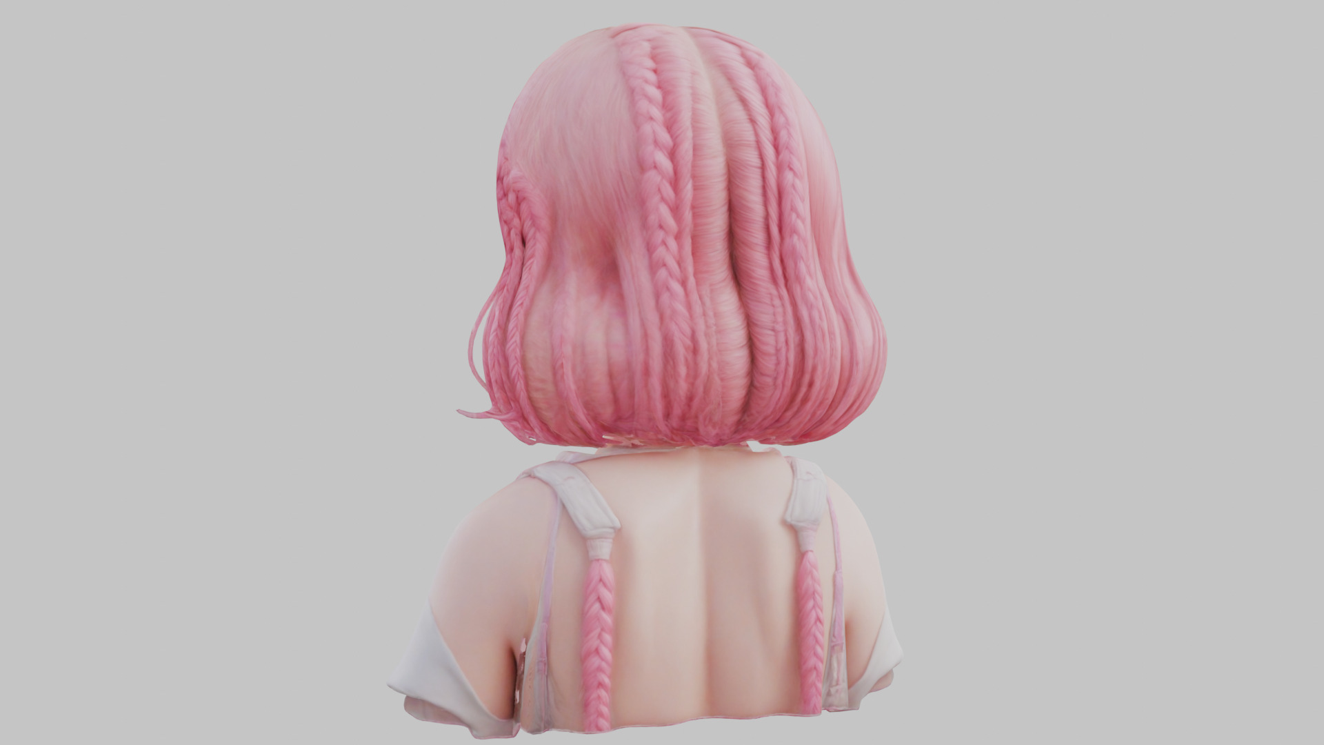 Child Anime Girl Realistic Head and Body Bust  2 Pack Low-poly 3D model_18