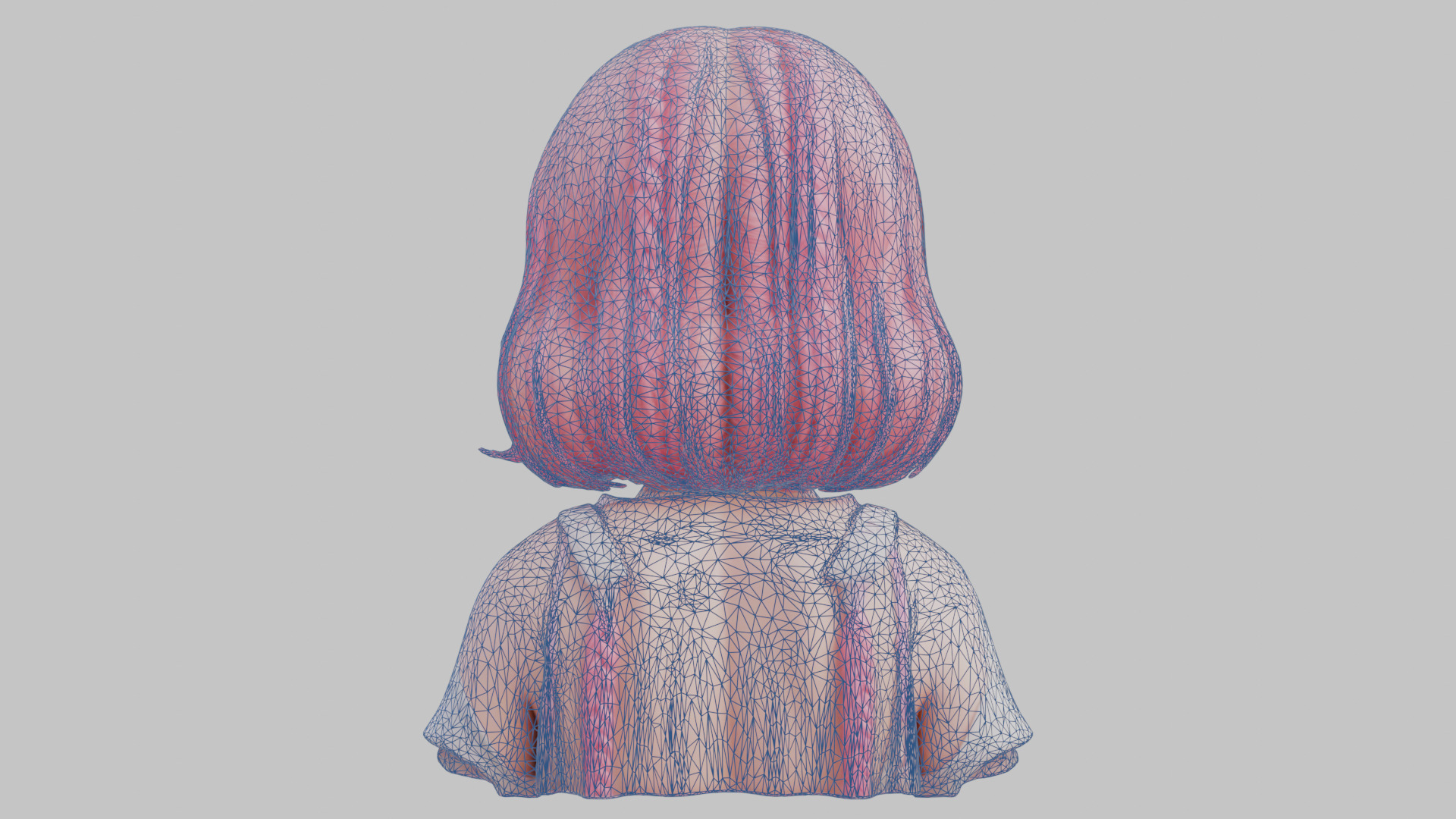 Child Anime Girl Realistic Head and Body Bust  2 Pack Low-poly 3D model_57