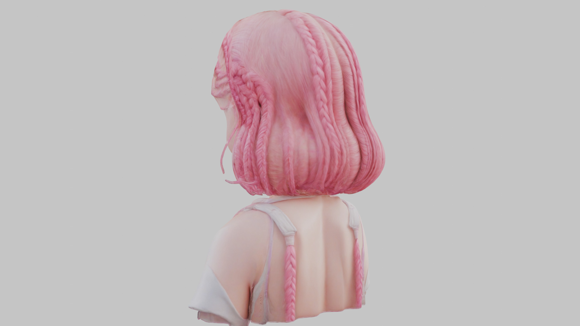 Child Anime Girl Realistic Head and Body Bust  2 Pack Low-poly 3D model_19