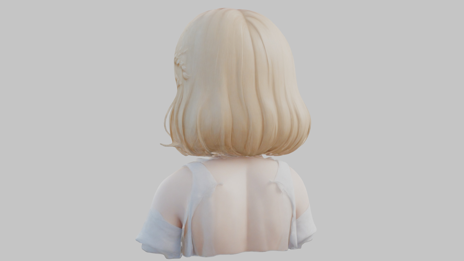 Child Anime Girl Realistic Head and Body Bust  2 Pack Low-poly 3D model_2