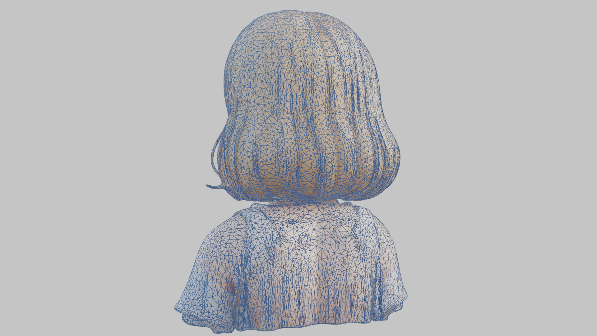 Child Anime Girl Realistic Head and Body Bust  2 Pack Low-poly 3D model_42