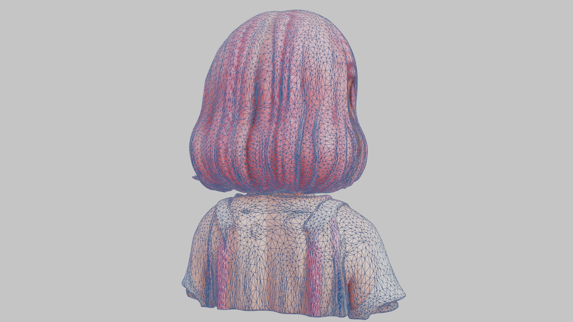 Child Anime Girl Realistic Head and Body Bust  2 Pack Low-poly 3D model_56