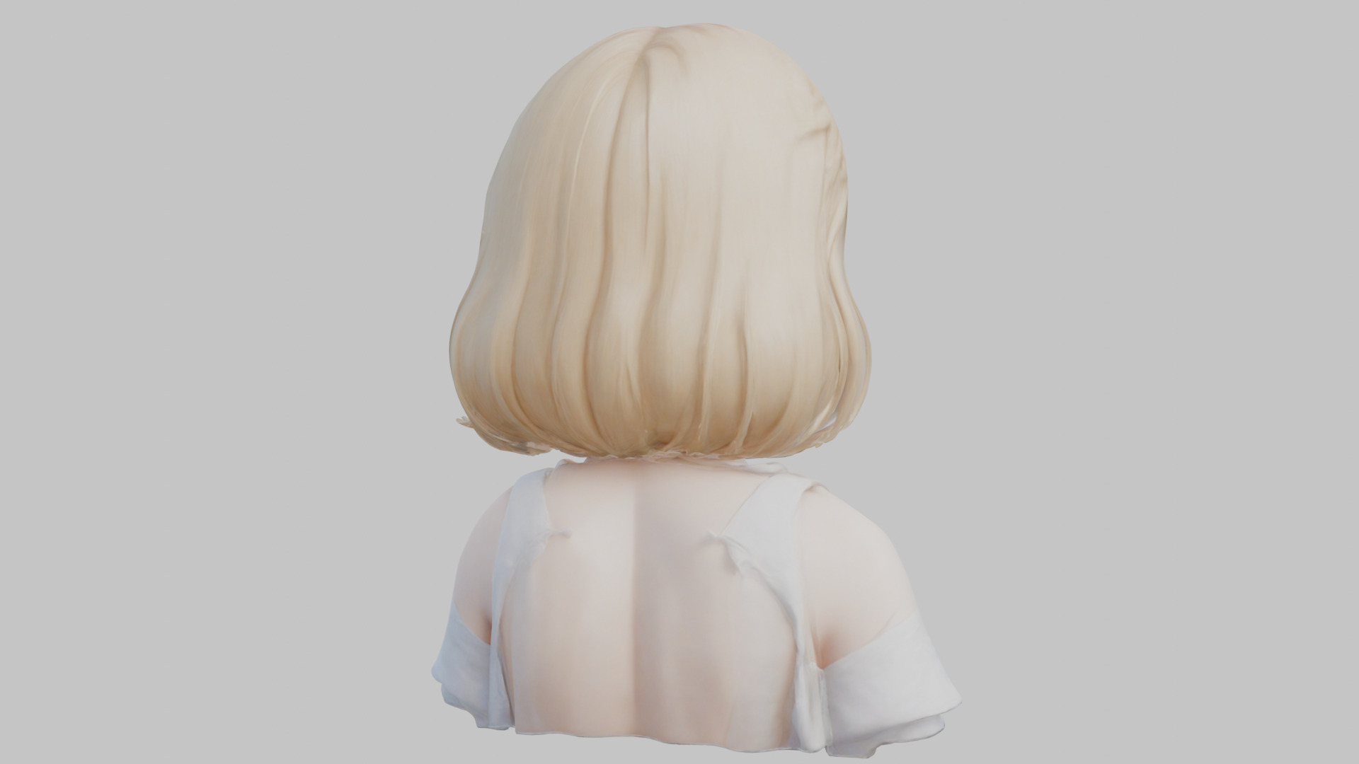 Child Anime Girl Realistic Head and Body Bust  2 Pack Low-poly 3D model_15