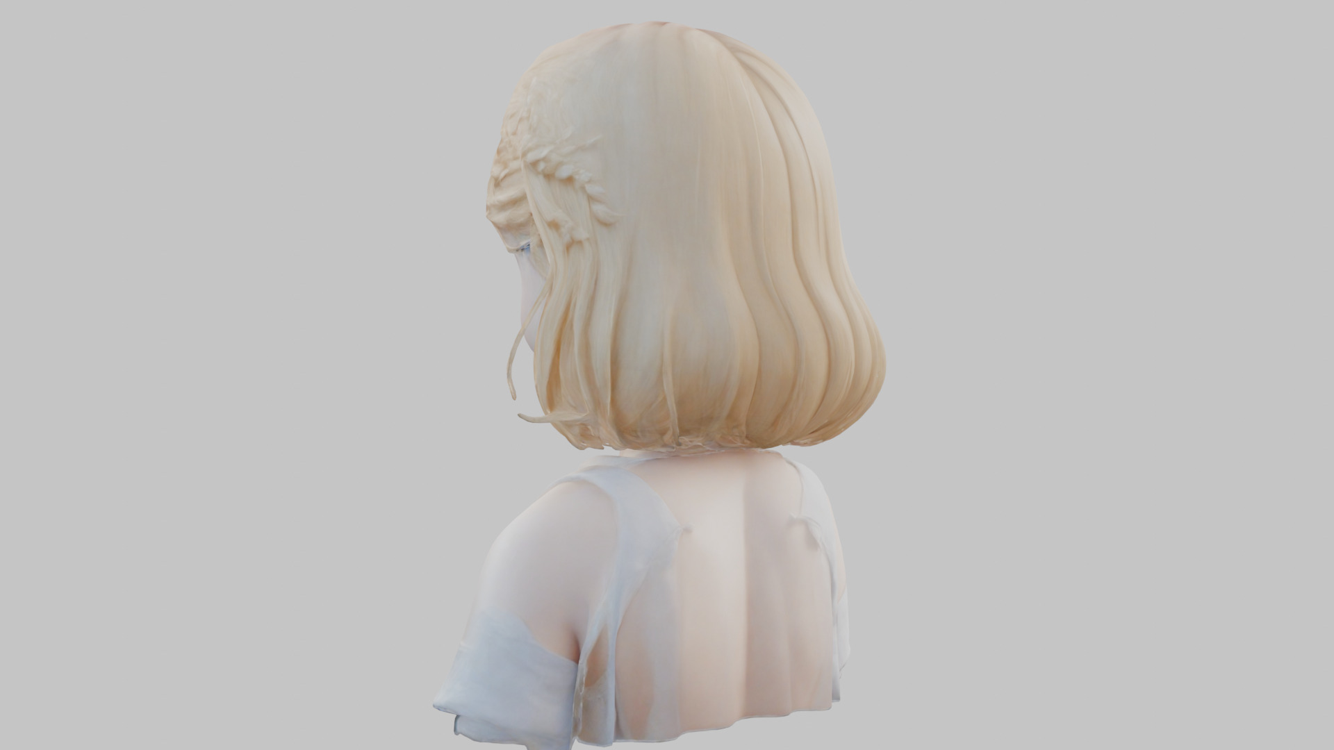 Child Anime Girl Realistic Head and Body Bust  2 Pack Low-poly 3D model_3