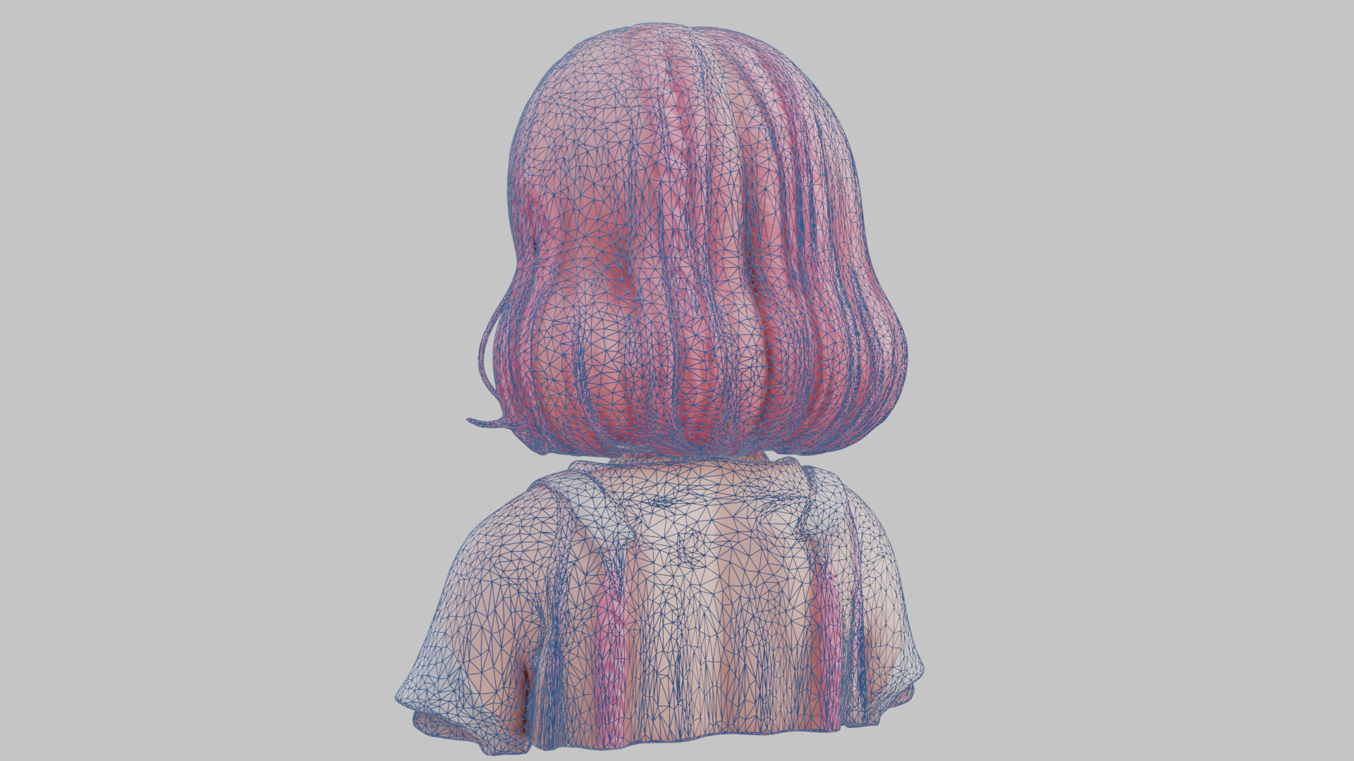 Child Anime Girl Realistic Head and Body Bust  2 Pack Low-poly 3D model_58