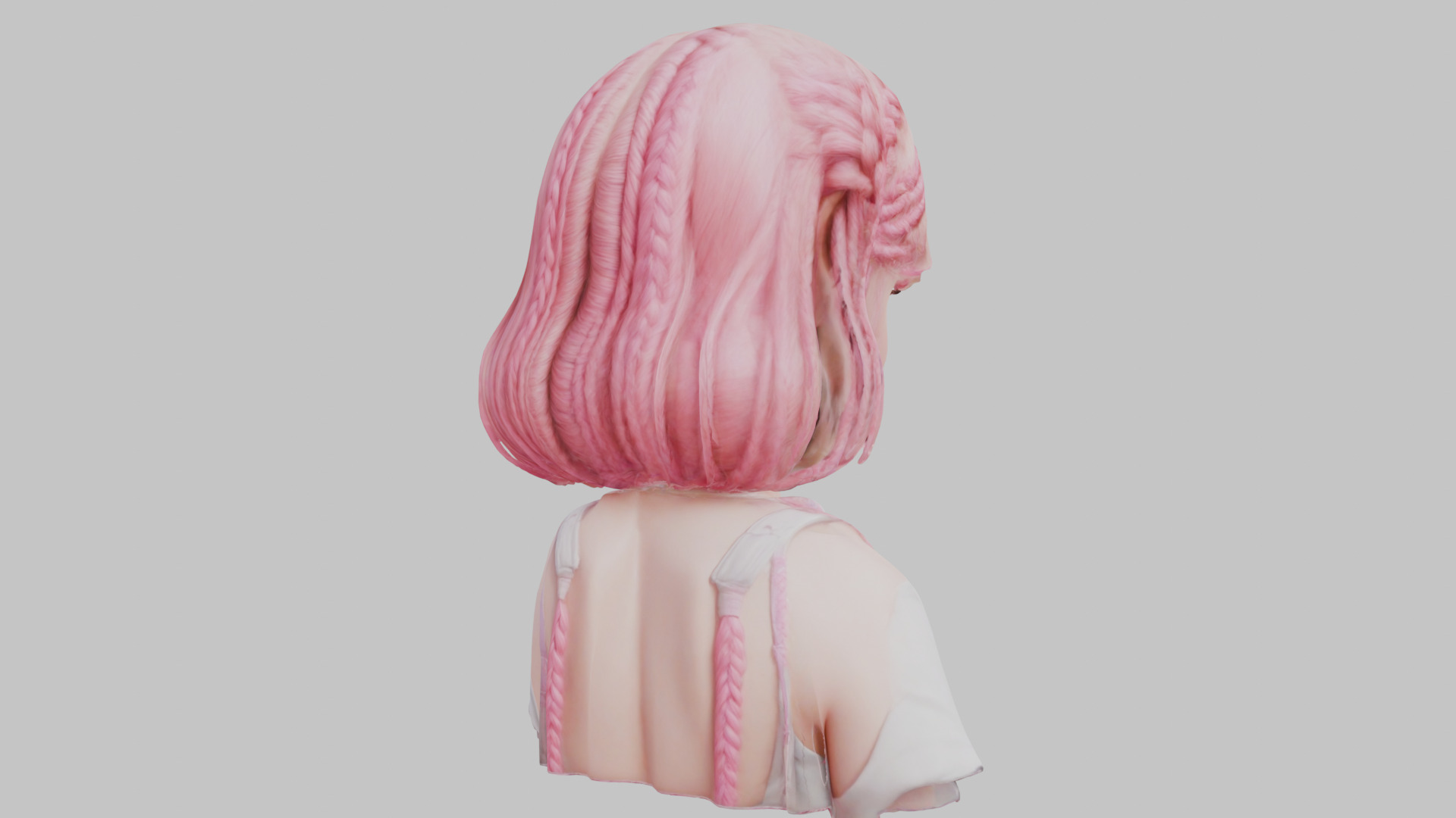 Child Anime Girl Realistic Head and Body Bust  2 Pack Low-poly 3D model_30