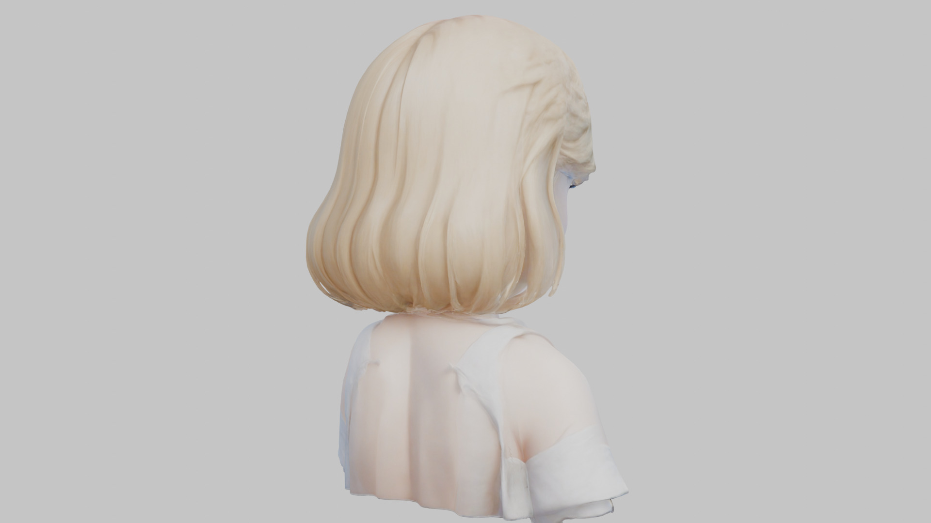 Child Anime Girl Realistic Head and Body Bust  2 Pack Low-poly 3D model_14