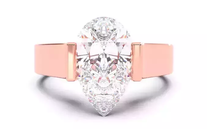 Pear Diamond Tension Setting Solitaire Ring  3D print model