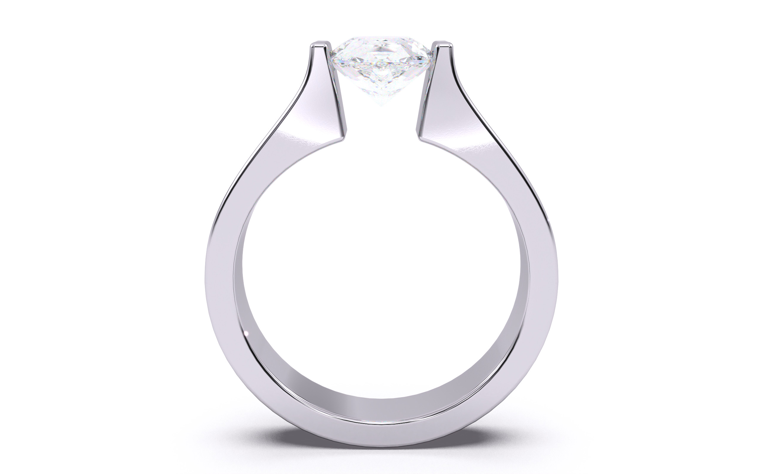 Pear Diamond Tension Setting Solitaire Ring  3D print model_24