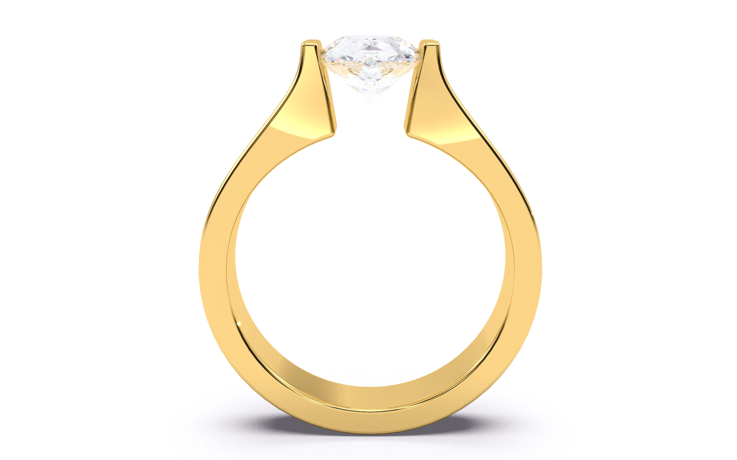 Pear Diamond Tension Setting Solitaire Ring  3D print model_22