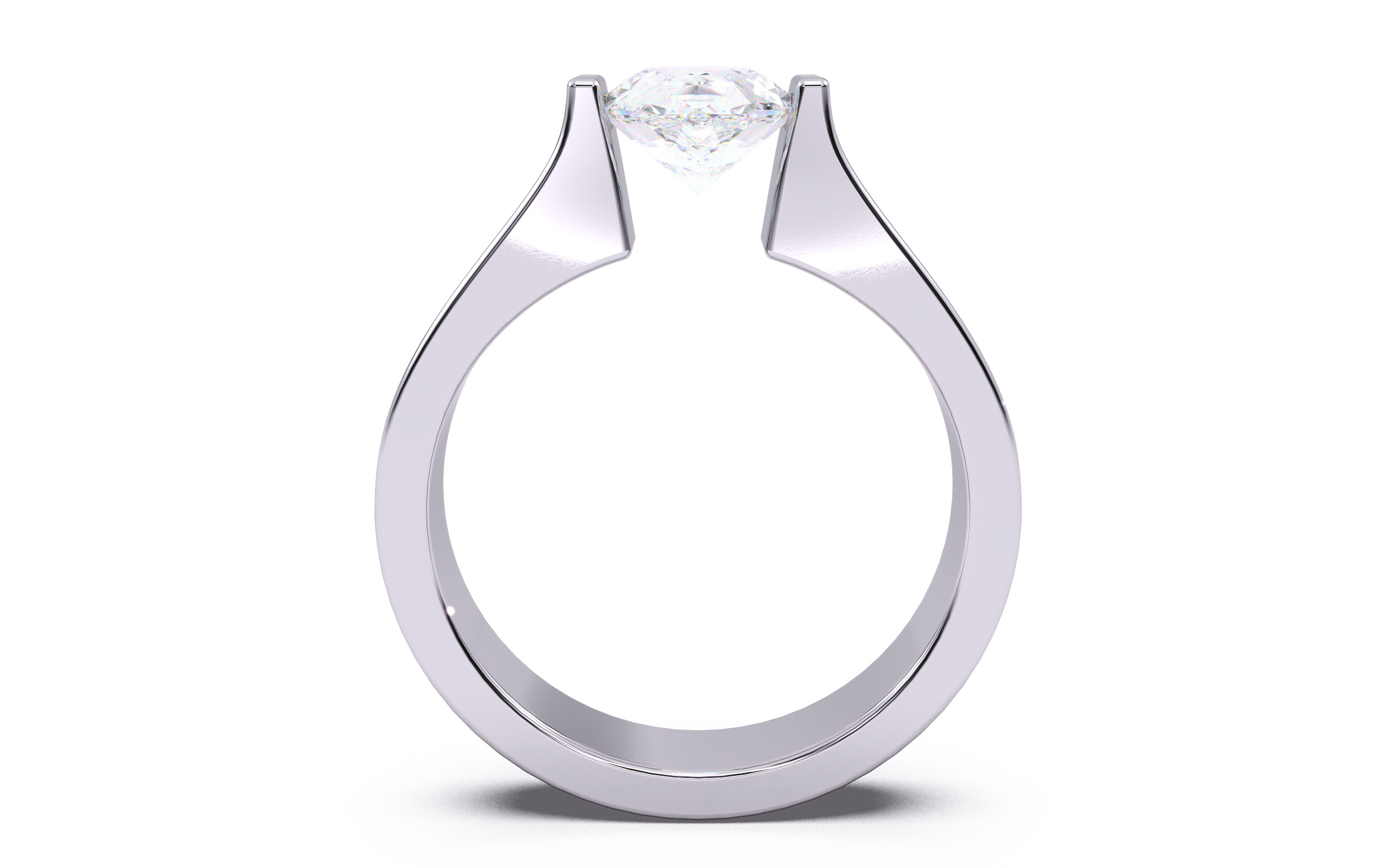 Pear Diamond Tension Setting Solitaire Ring  3D print model_2