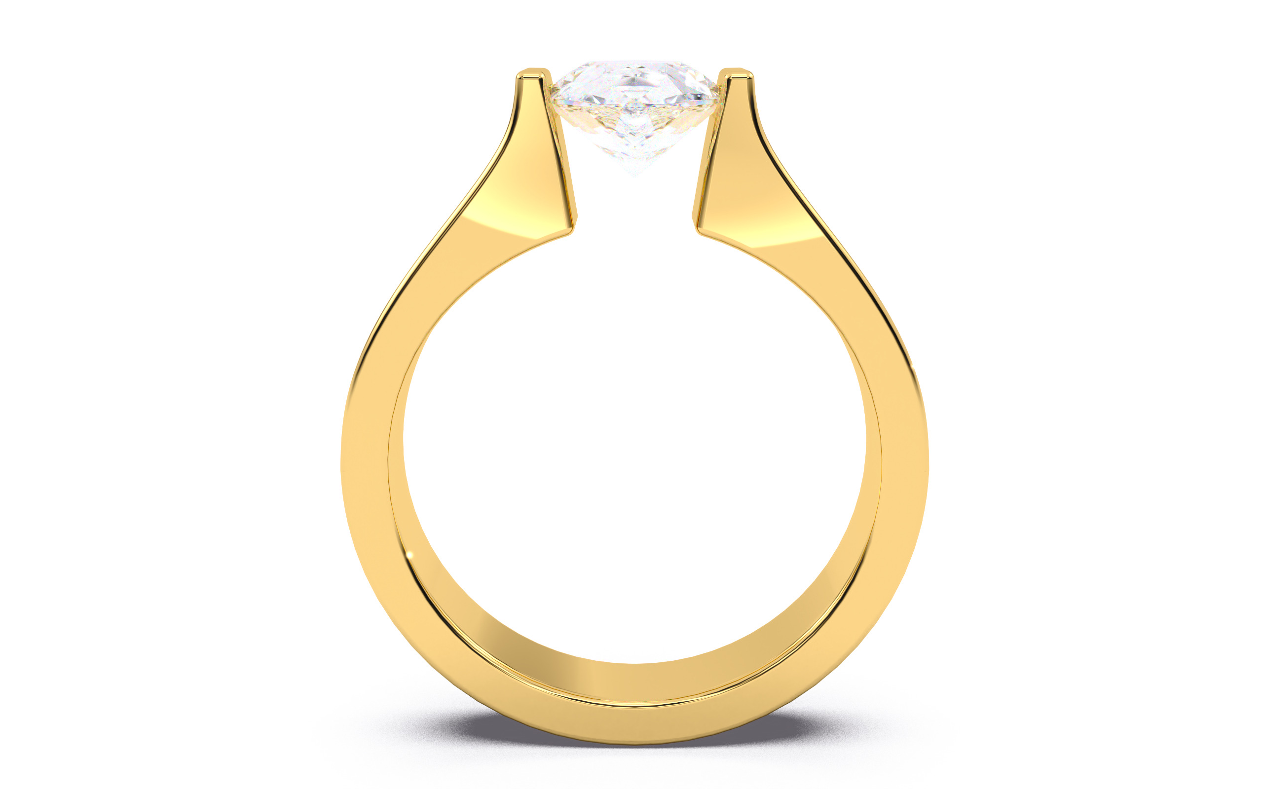 Pear Diamond Tension Setting Solitaire Ring  3D print model_23