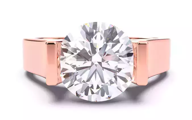 Round Diamond Tension Setting Solitaire Ring  3D print model