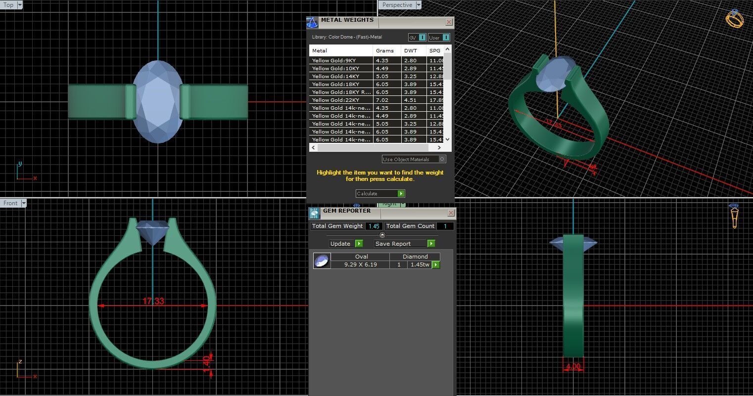 Oval Diamond Tension Setting Solitaire Ring 3D print model_25