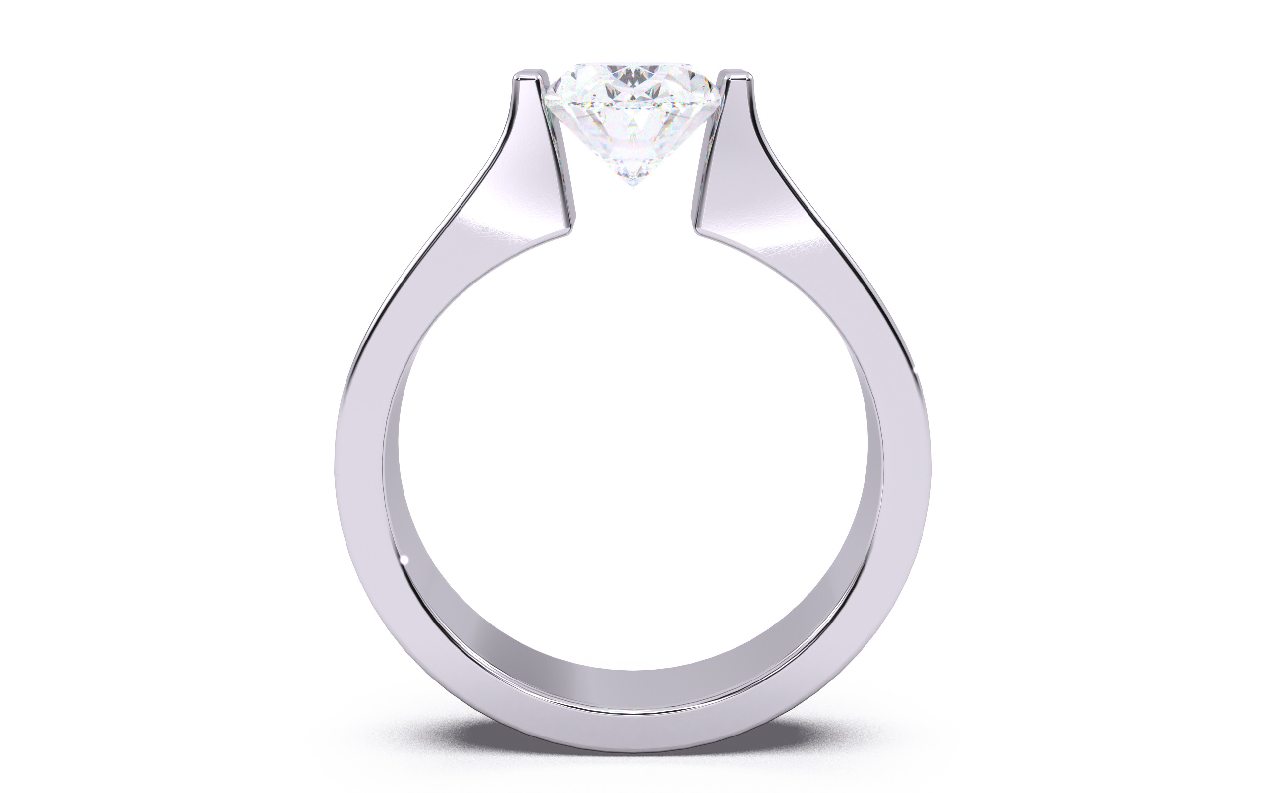 Oval Diamond Tension Setting Solitaire Ring 3D print model_2