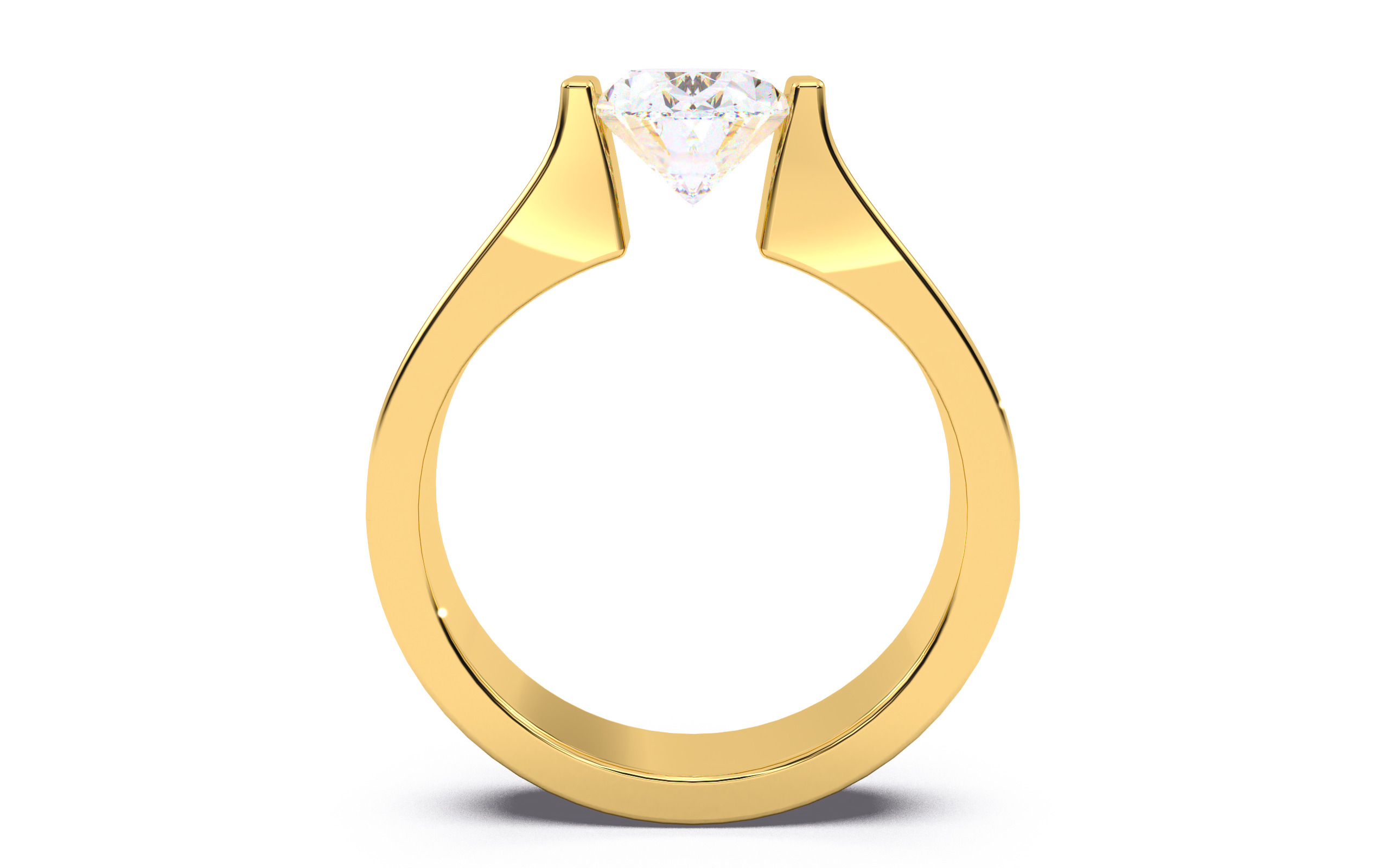 Oval Diamond Tension Setting Solitaire Ring 3D print model_23