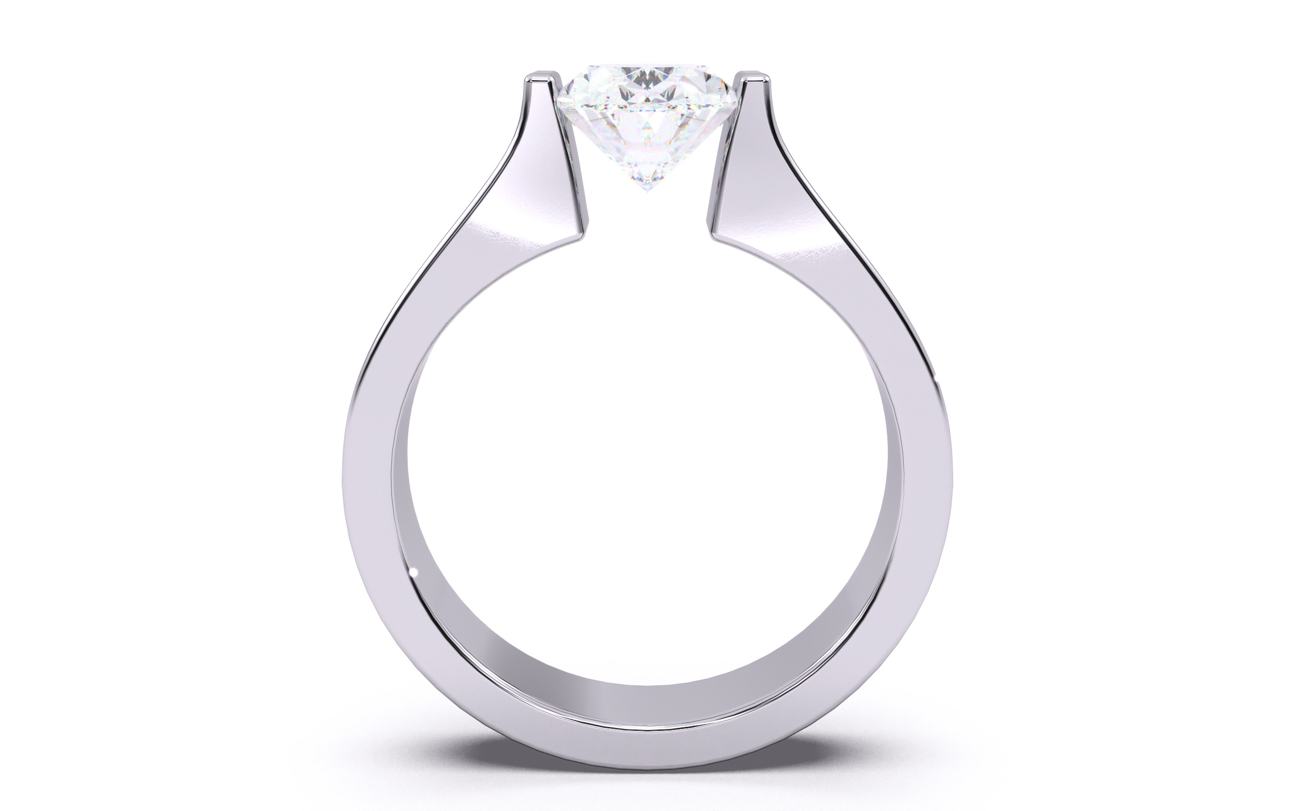 Oval Diamond Tension Setting Solitaire Ring 3D print model_24
