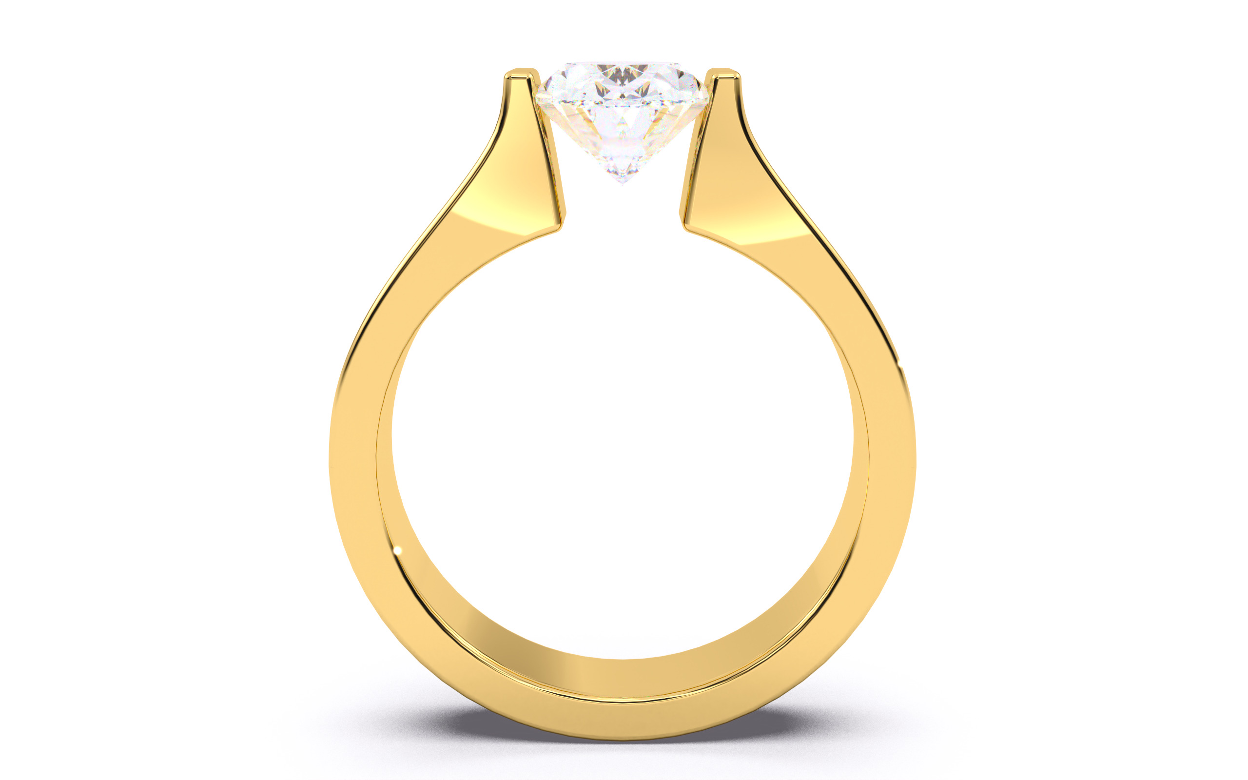 Oval Diamond Tension Setting Solitaire Ring 3D print model_22