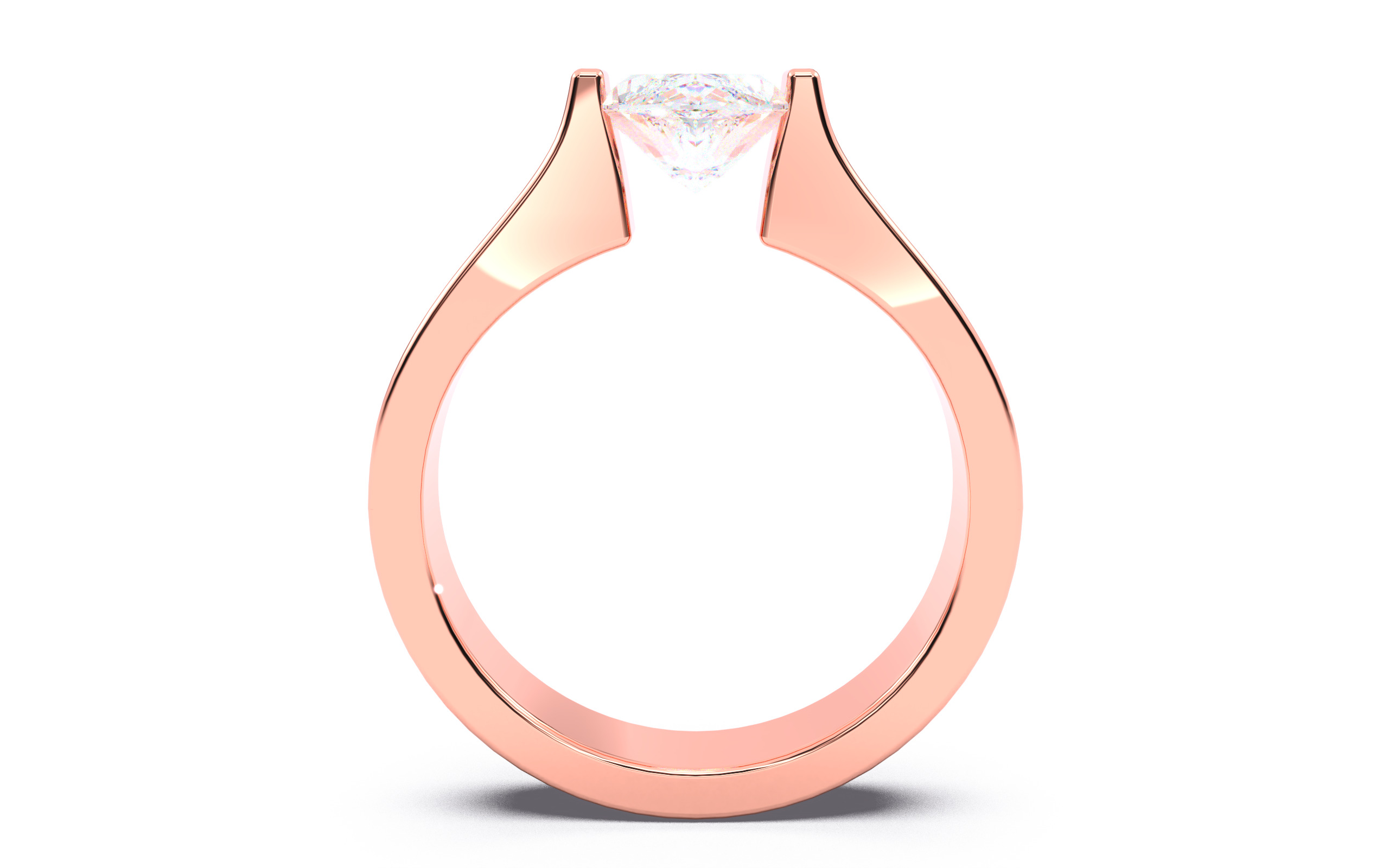 Marquise Diamond Tension Setting Solitaire Ring 3D print model_5