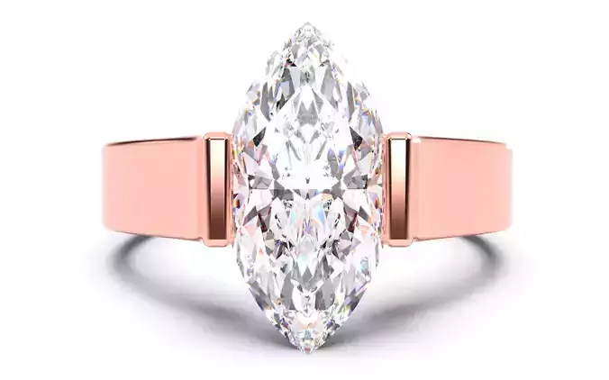 Marquise Diamond Tension Setting Solitaire Ring  3D print model