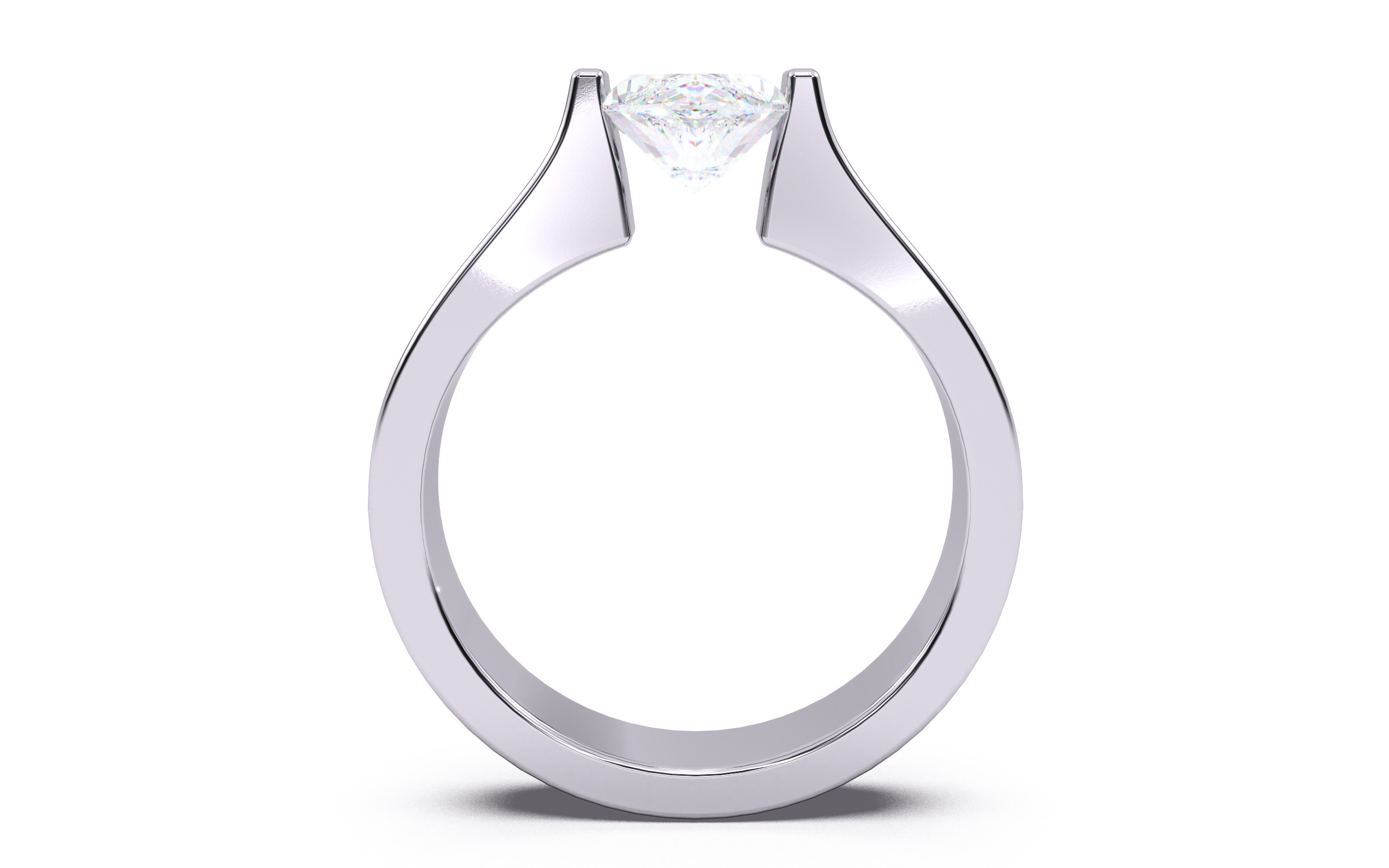 Marquise Diamond Tension Setting Solitaire Ring 3D print model_2