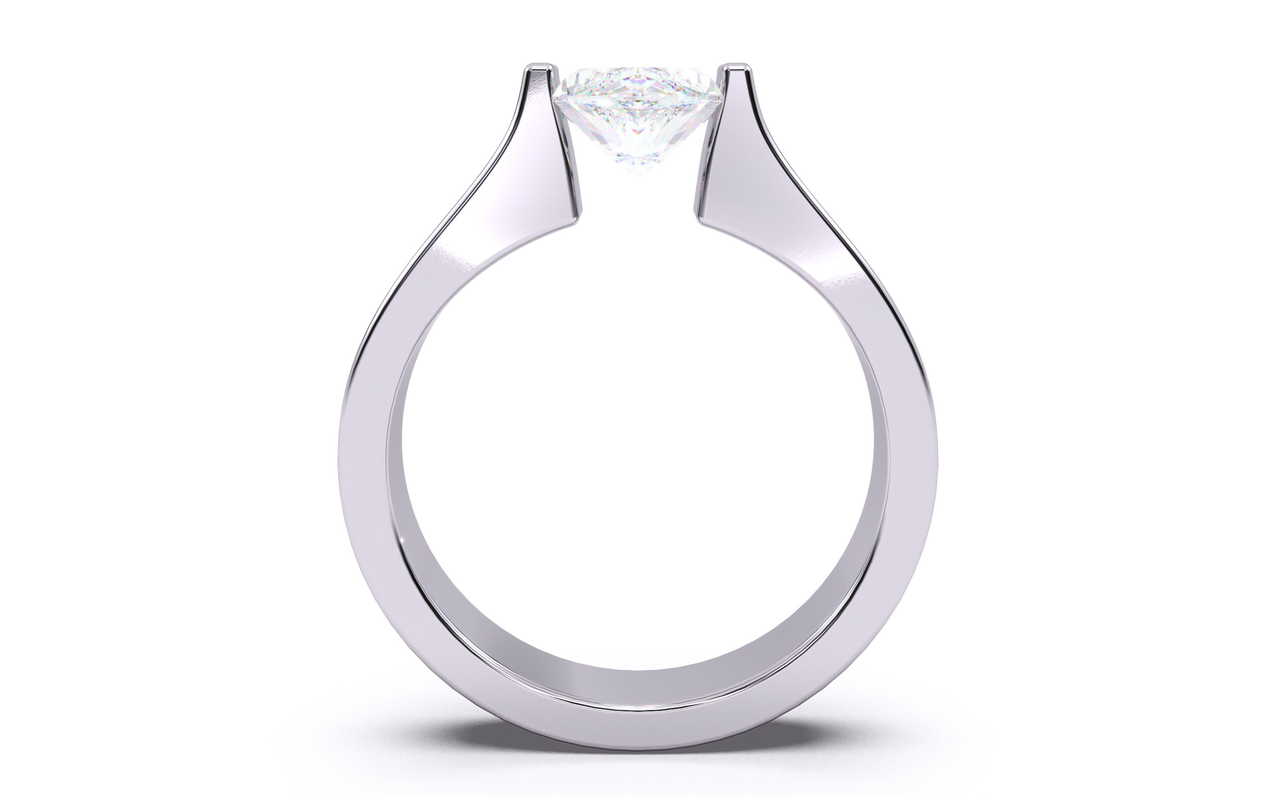 Marquise Diamond Tension Setting Solitaire Ring 3D print model_25
