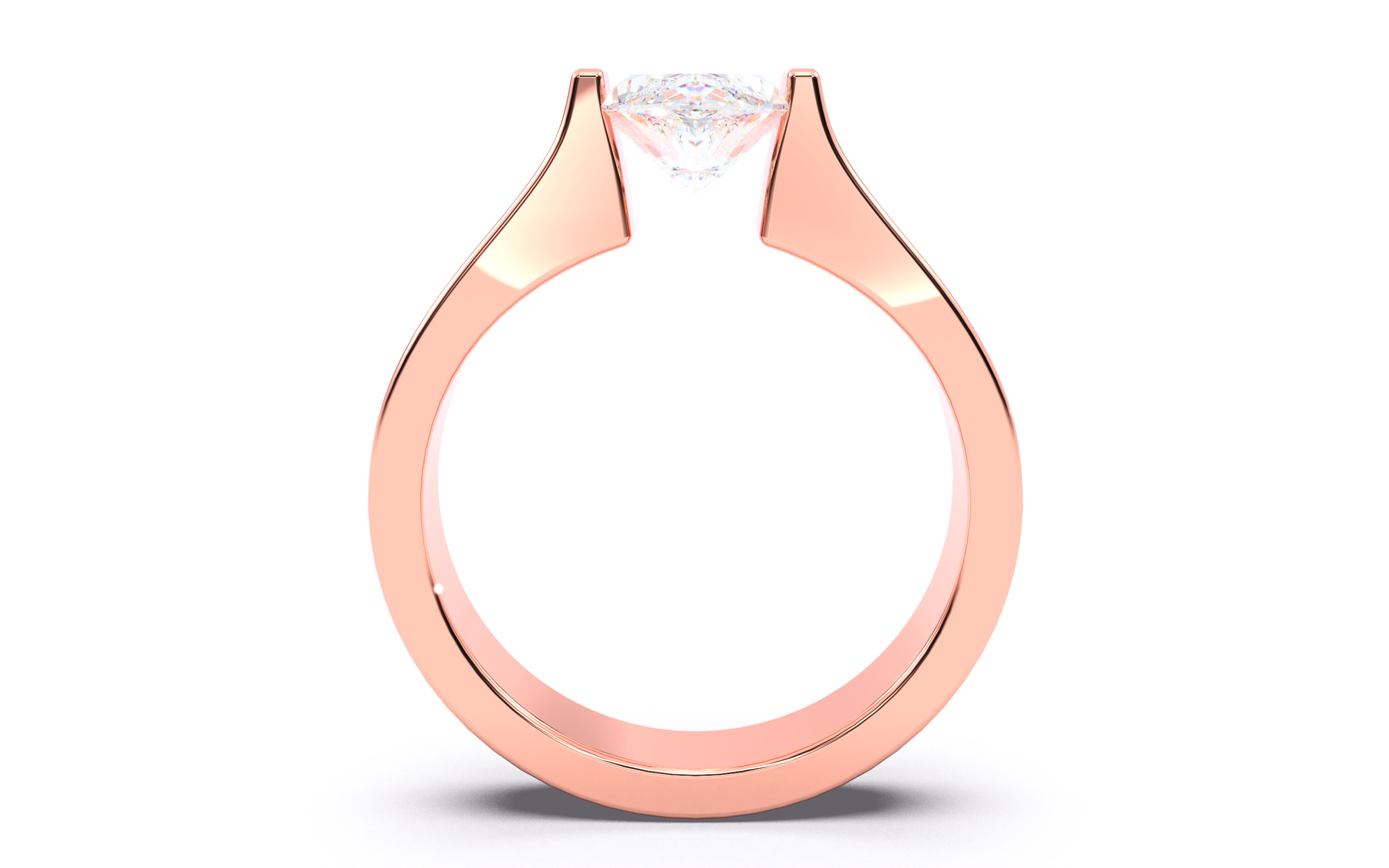 Marquise Diamond Tension Setting Solitaire Ring 3D print model_3