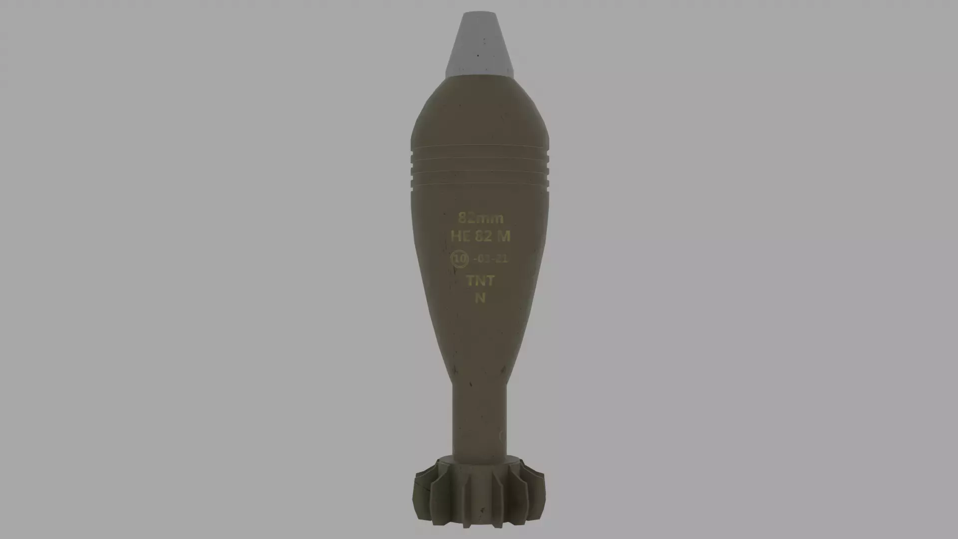 82 mm mortar mine Free low-poly 3D model