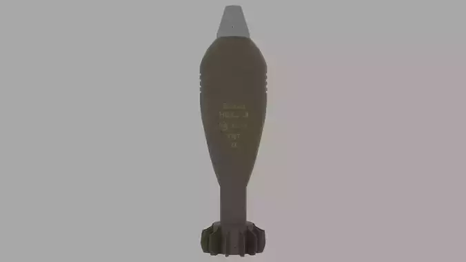 82 mm mortar mine Free low-poly 3D model