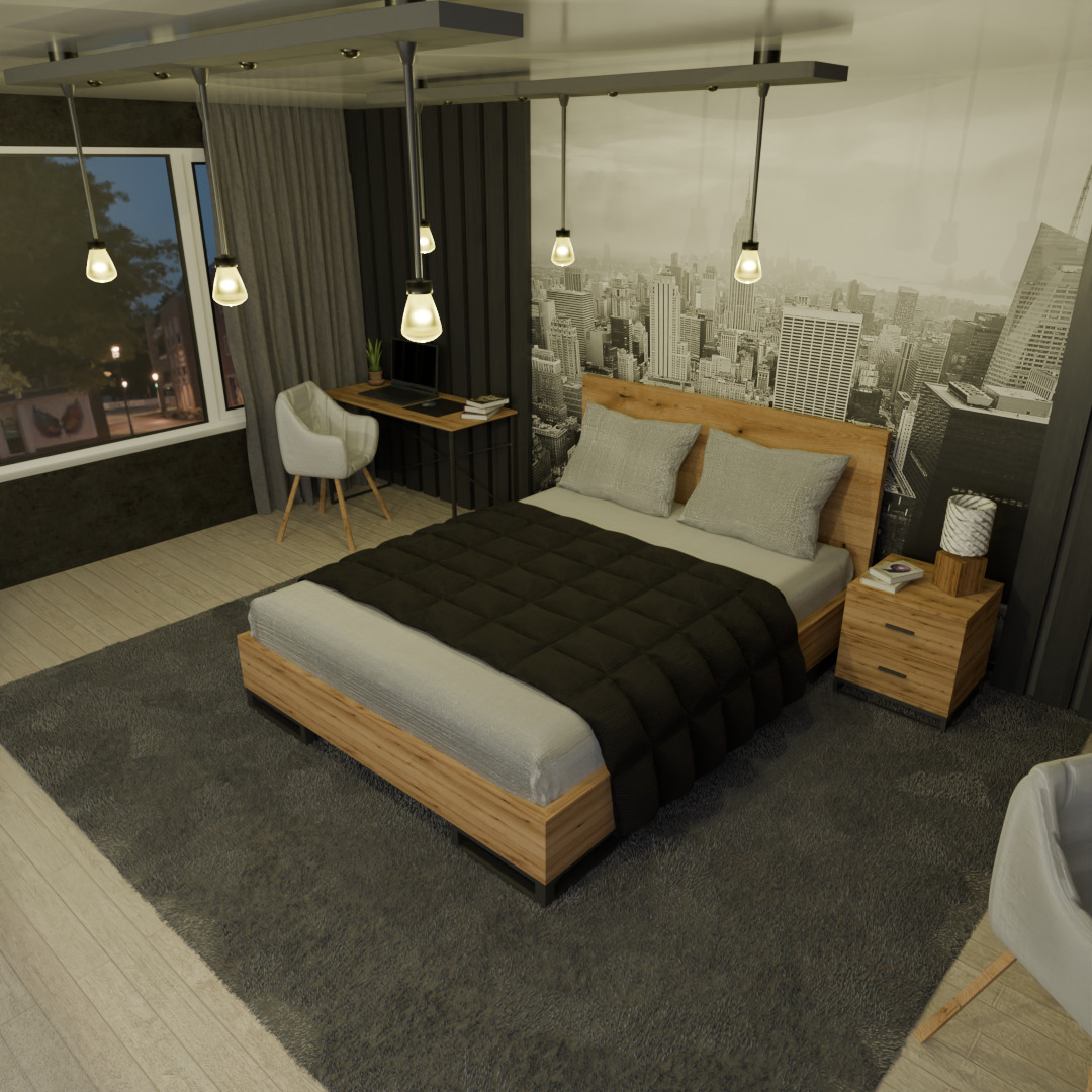 Bed Art in Head Ascet 3D model_1