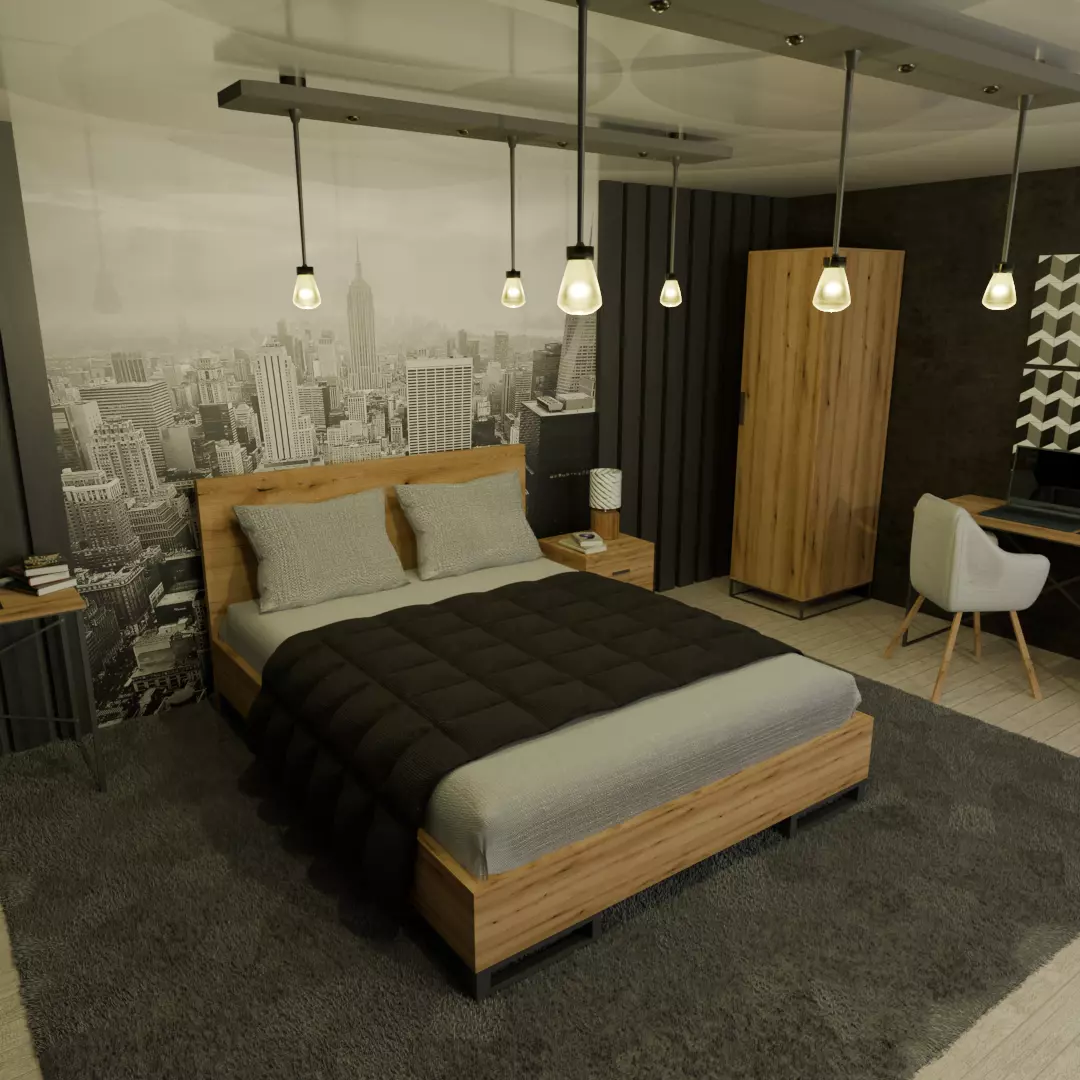 Bed Art in Head Ascet 3D model_0