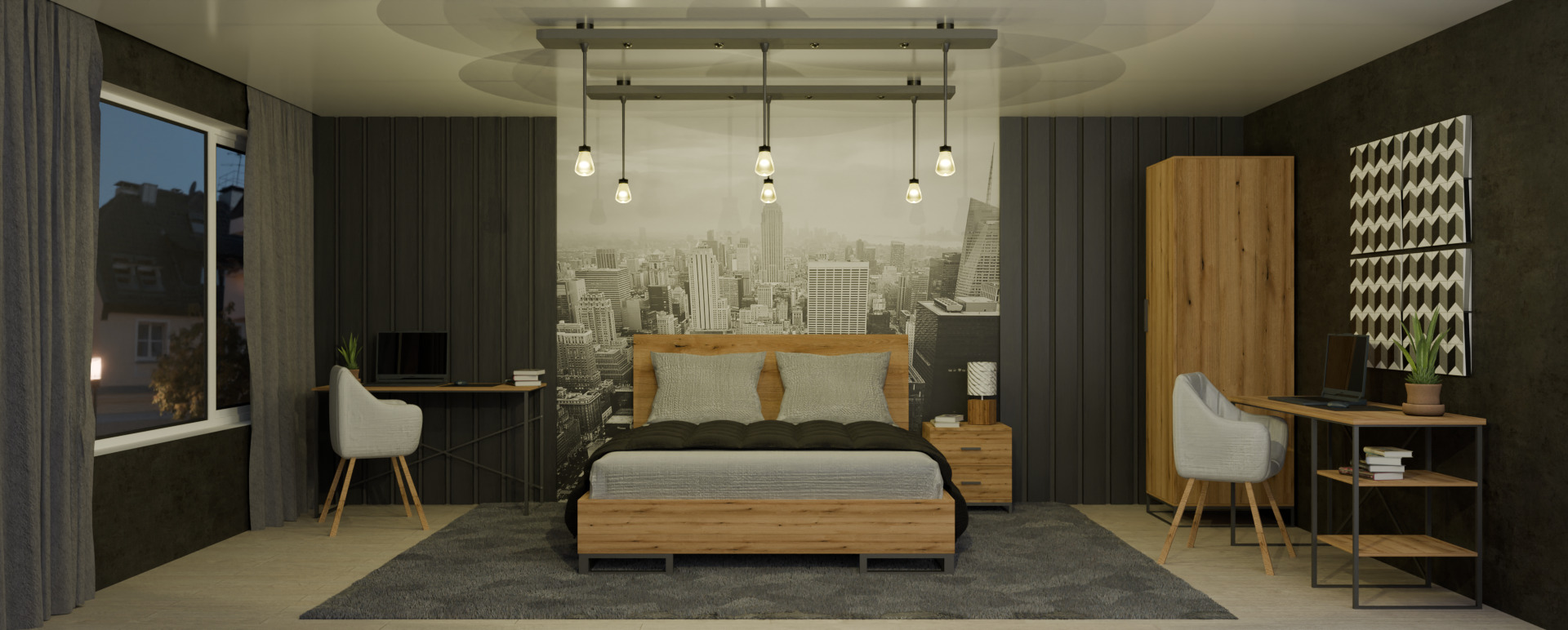 Bed Art in Head Ascet 3D model_4