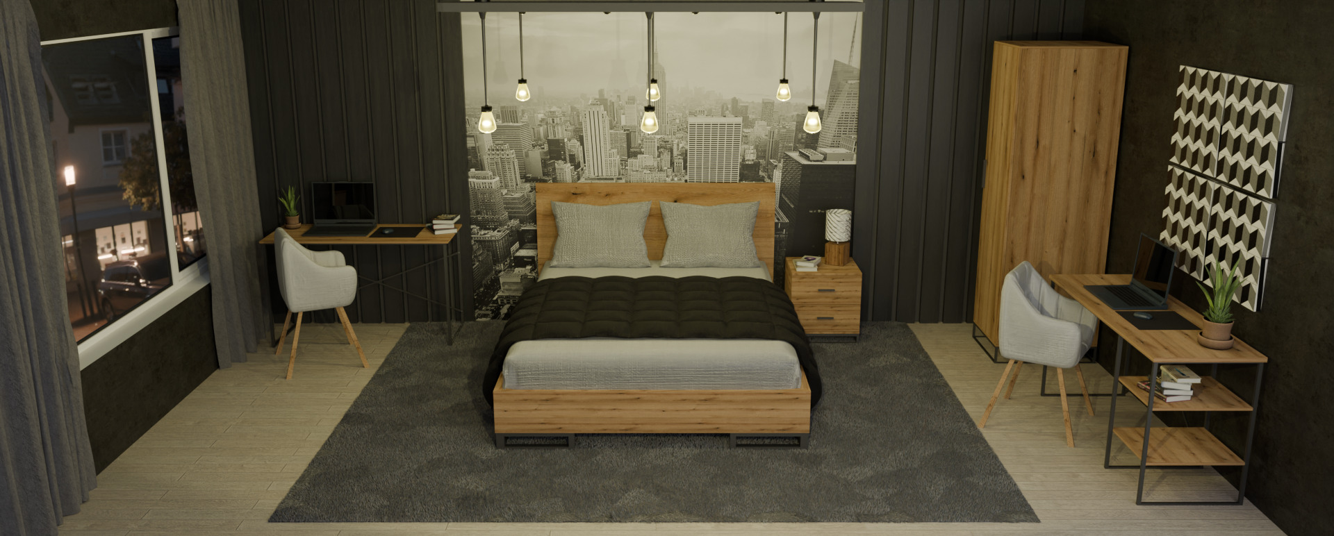 Bed Art in Head Ascet 3D model_5