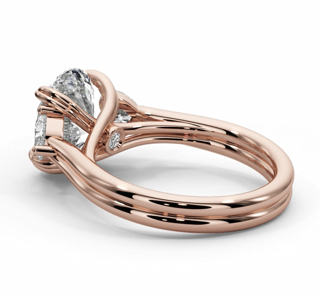 Oval cut engagement ring 3D print model_3