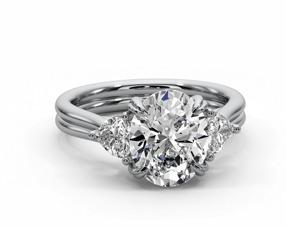 Oval cut engagement ring 3D print model_9