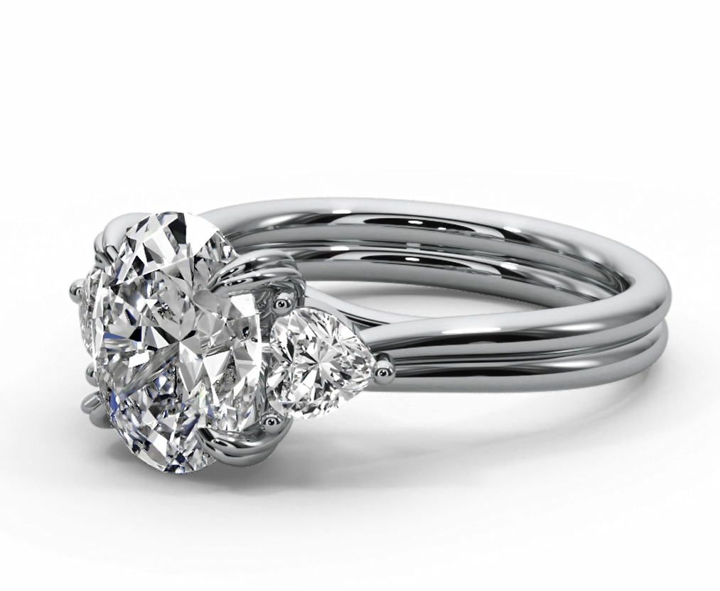 Oval cut engagement ring 3D print model_7