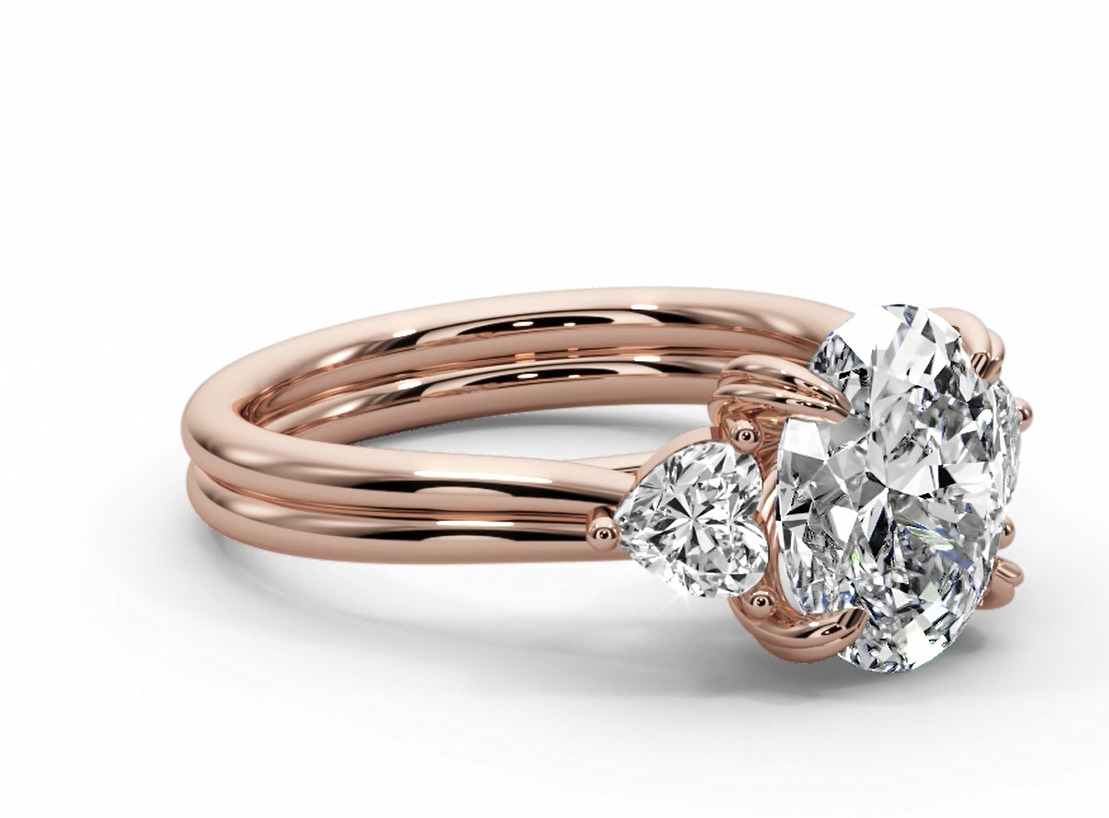 Oval cut engagement ring 3D print model_5