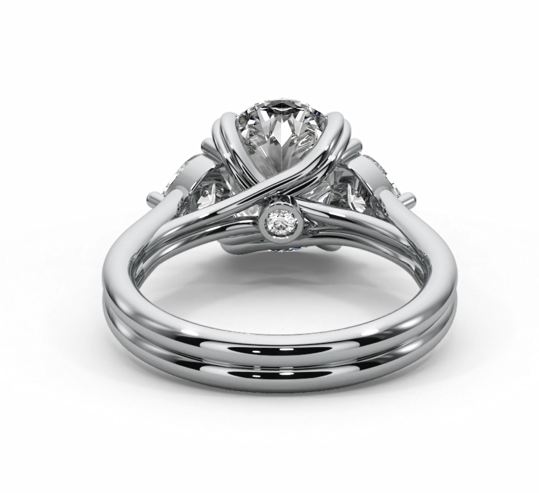 Oval cut engagement ring 3D print model_8