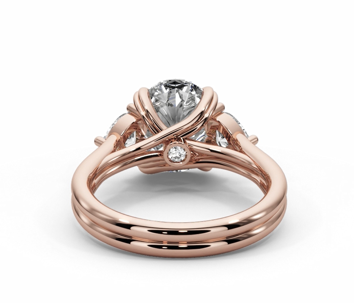 Oval cut engagement ring 3D print model_4
