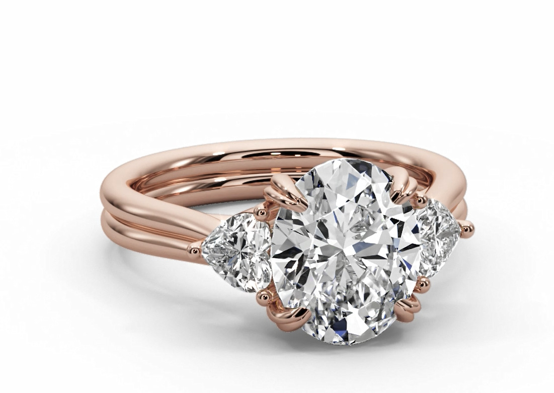 Oval cut engagement ring 3D print model_6