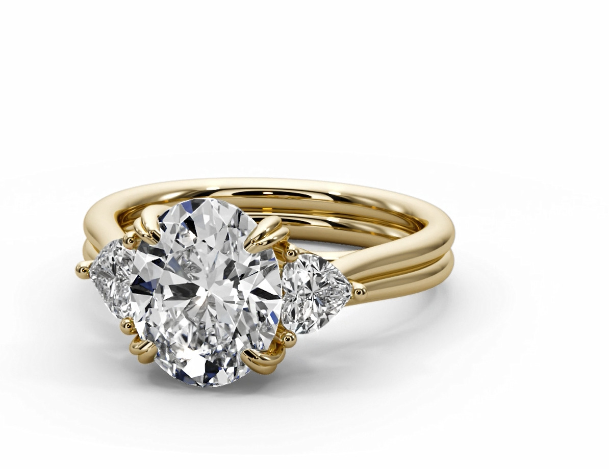 Oval cut engagement ring 3D print model_10