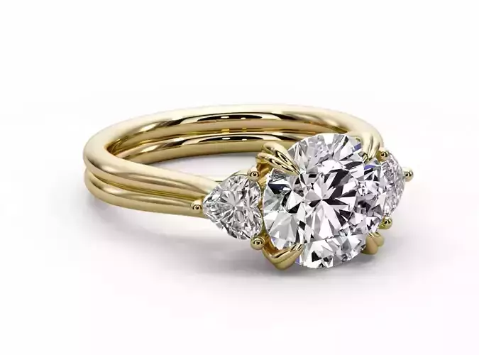 Round stone engagement ring 