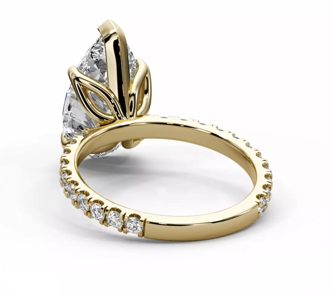 Engagement ring Pear diamond 3D print model