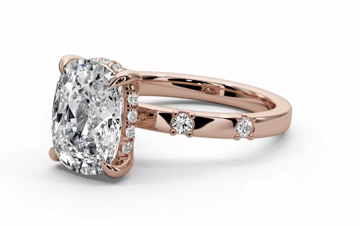 Cushion engagement ring 3D print model